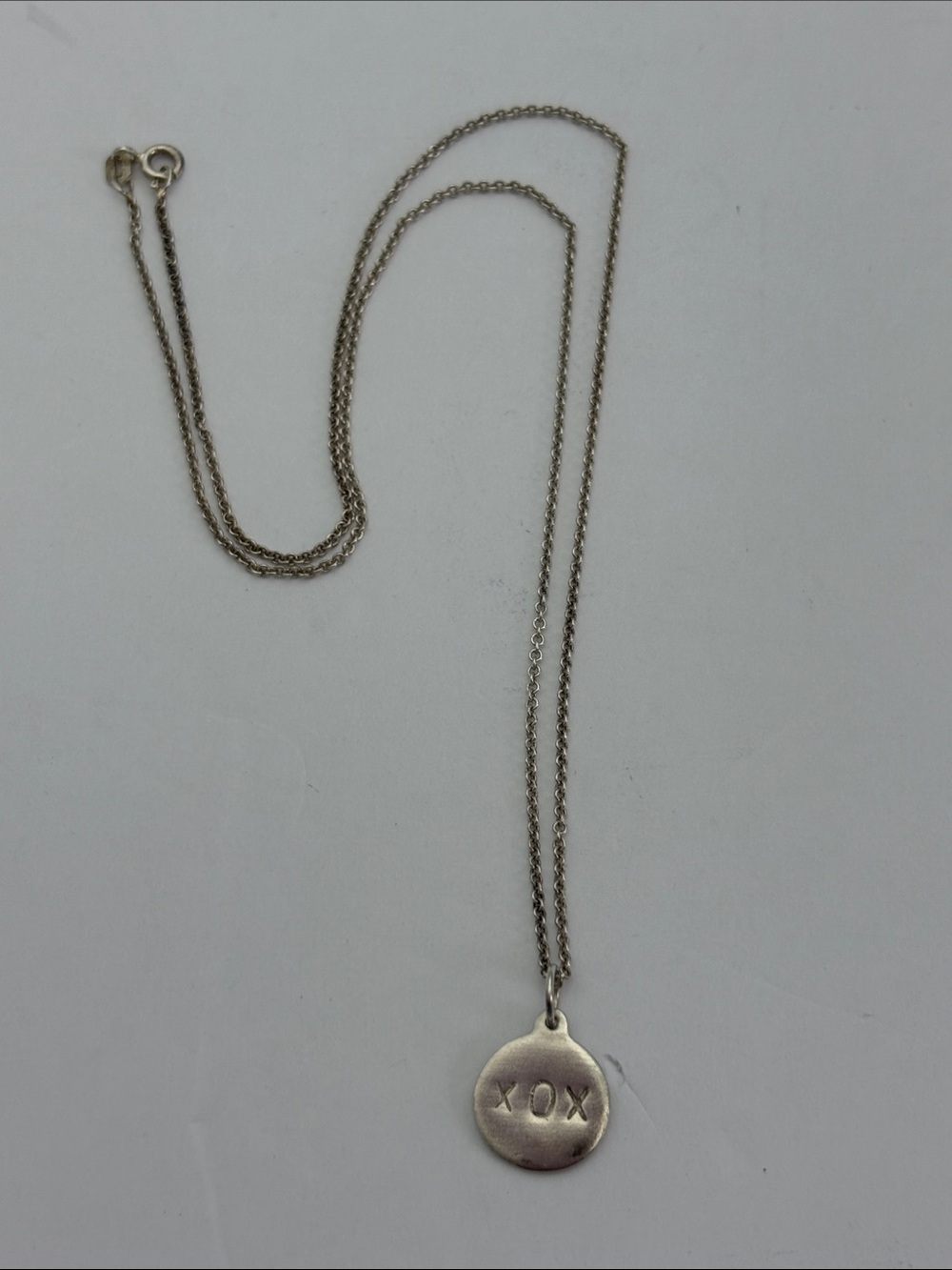 Silver 'XOX' Round Pendant Necklace - Women Jewelry